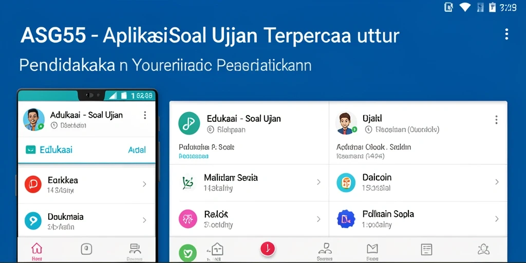 Tampilan antarmuka aplikasi ASG55 yang sederhana dan efisien untuk soal ujian.