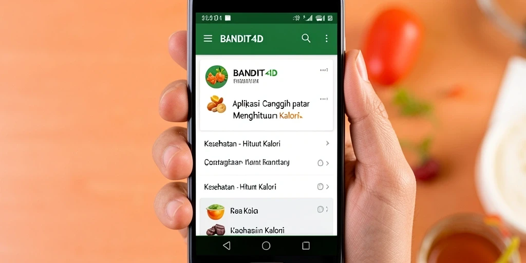 Antarmuka BANDIT4D menampilkan fungsi Hitung Kalori yang praktis.