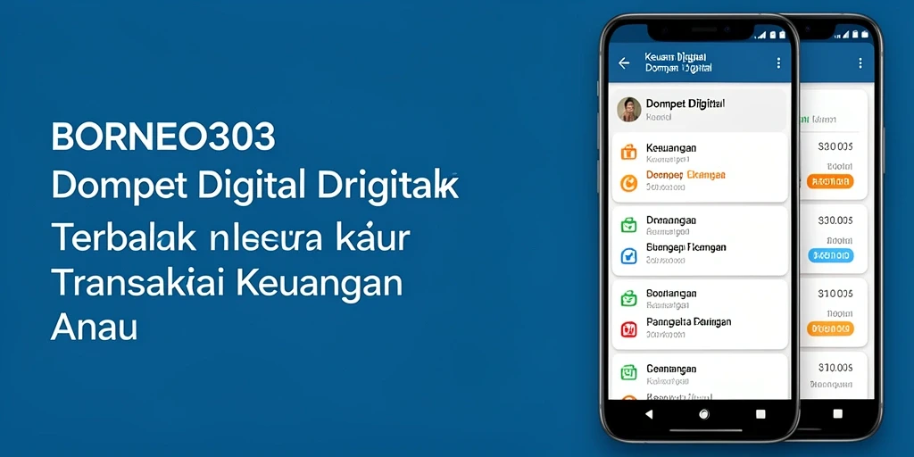 Antarmuka pengguna aplikasi Dompet Digital BORNEO303 yang modern dan menarik.