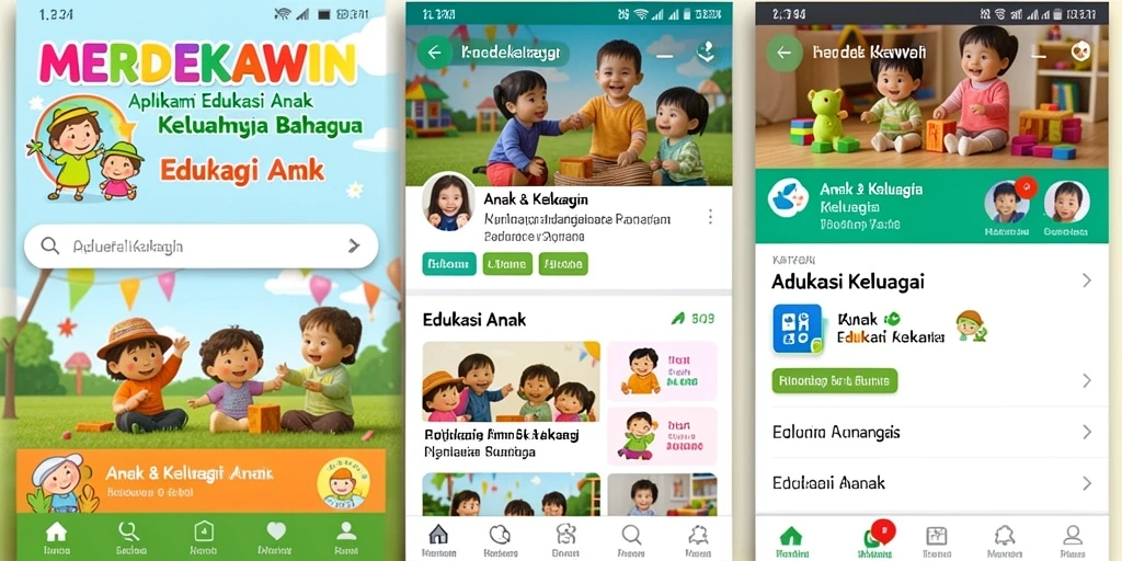 Tampilan antarmuka MERDEKAWIN yang interaktif dan ramah anak.