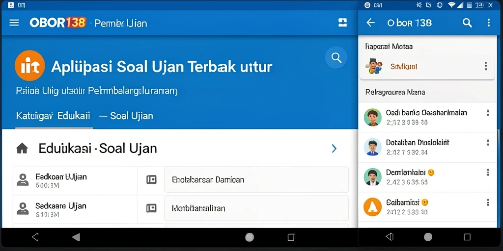 Tampilan antarmuka aplikasi Soal Ujian OBOR138 yang menarik.