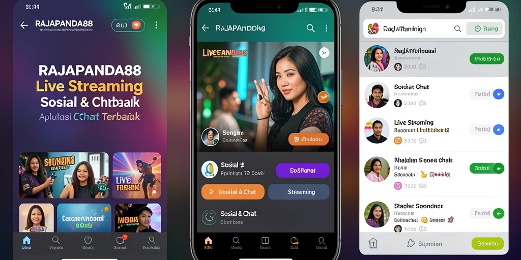Tampilan antarmuka utama aplikasi RAJAPANDA88 untuk Live Streaming yang interaktif.