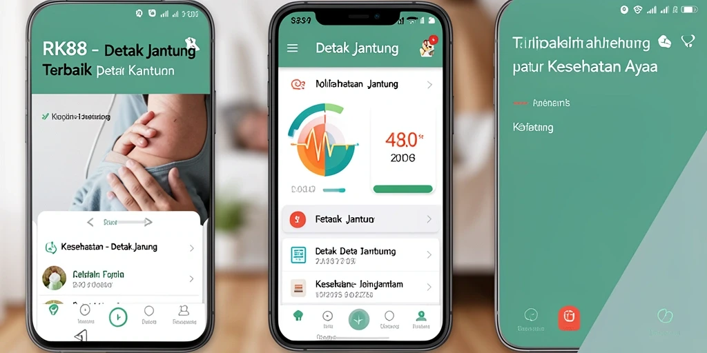 Antarmuka aplikasi RK88 menampilkan grafik detak jantung yang informatif.