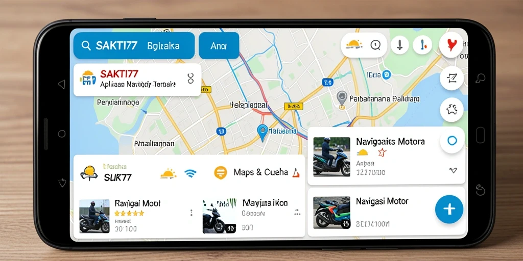 Antarmuka intuitif aplikasi SAKTI77 untuk navigasi motor.