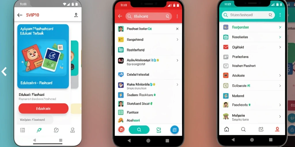 Antarmuka aplikasi SVIP10 yang intuitif dan interaktif untuk belajar Flashcard.