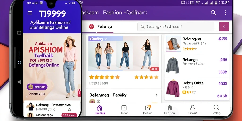 Tampilan antarmuka T9999 dengan berbagai koleksi fashion terbaru.